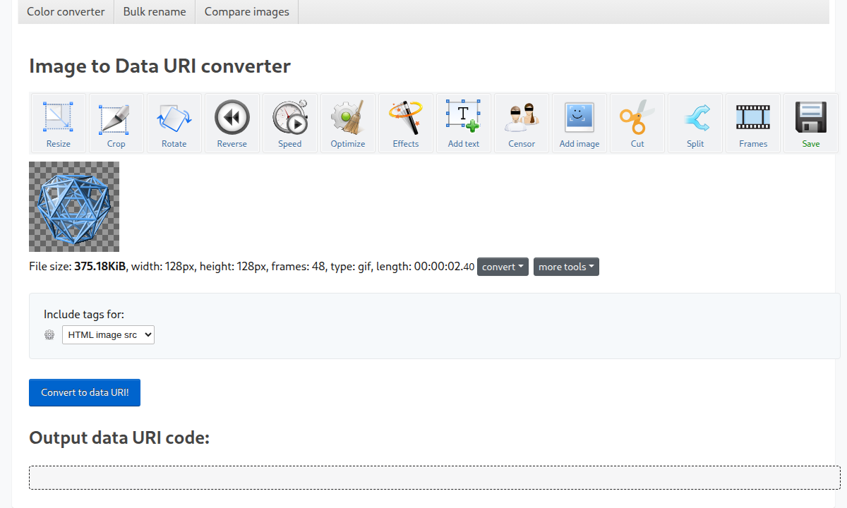 Image to data URI converter