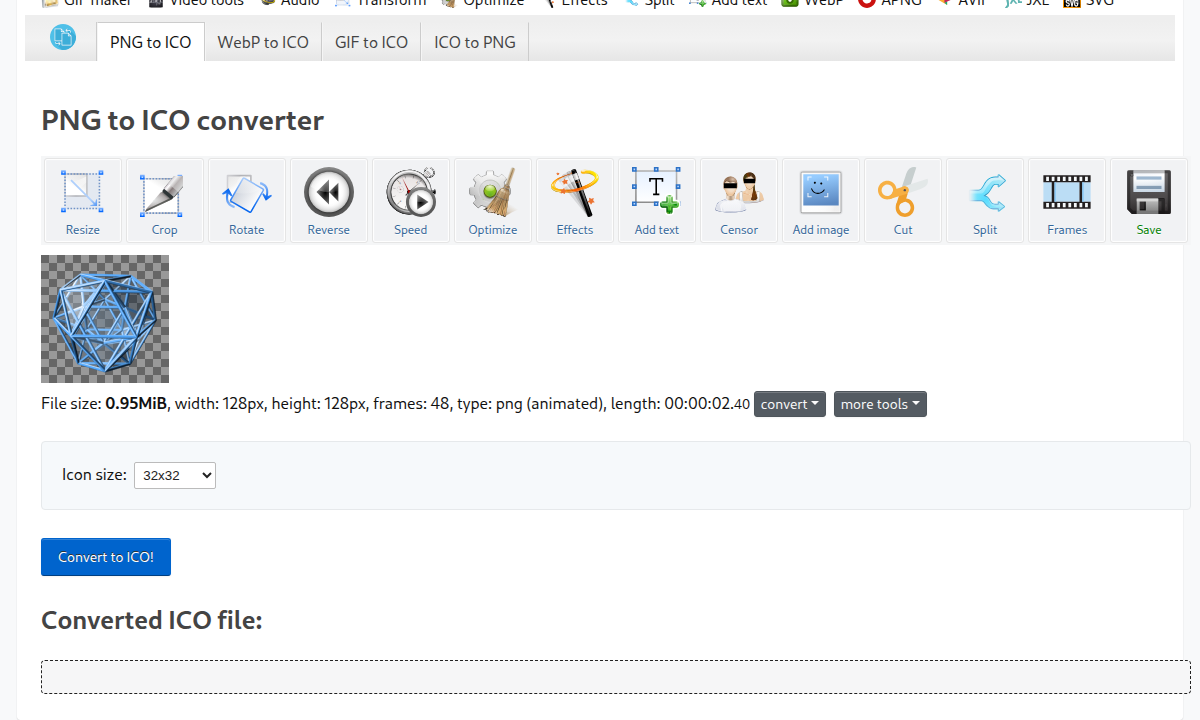 PNG to ICO converter - Favicon Generator