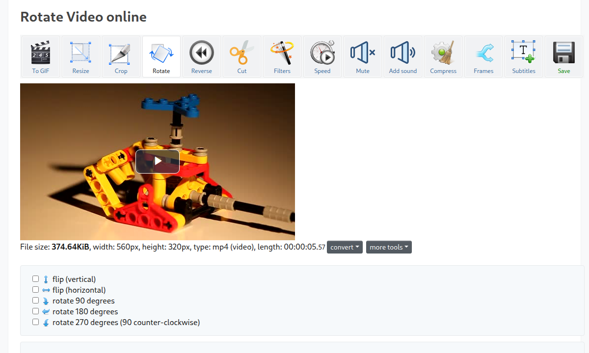 Rotate Video online