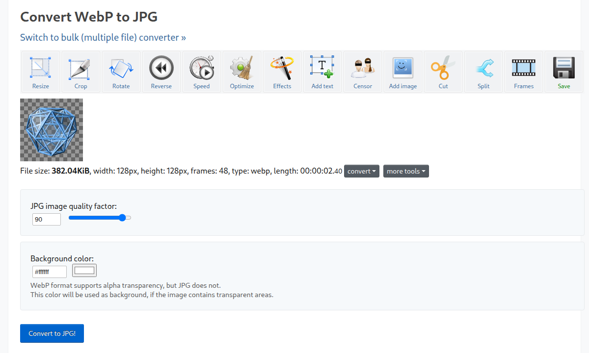 WebP to JPG Converter